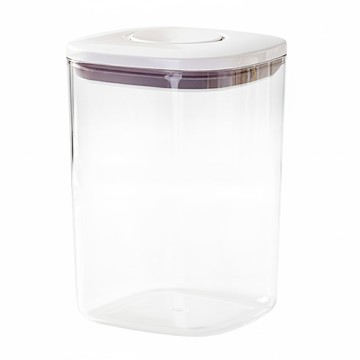 寵物密封儲糧桶 小口徑長方款  透明色/白色  1個  1L