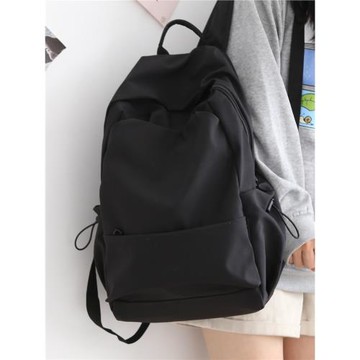 NR森系大容量純色雙肩包女書包男背包女雙肩百搭輕便旅游雙肩背包