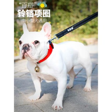 狗狗鈴鐺項圈中小型犬銅鈴鐺柯基泰迪法斗頸圈脖圈牽引繩寵物用品