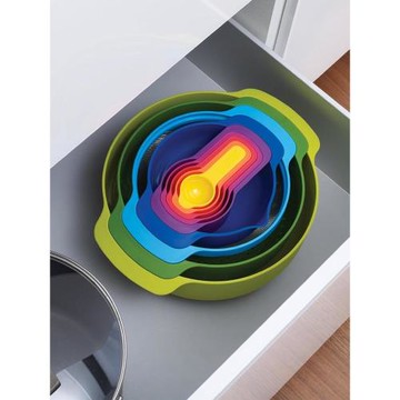 紅點設計獎英國Joseph烘培工具套裝料理盆面粉篩 彩虹量勺碗9件套