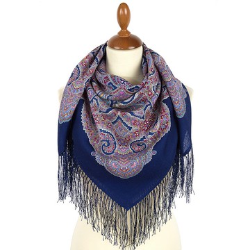 正品 Павло́во Поса́д 俄羅斯披肩 絲巾 柔軟 100% 羊毛 89x89 公分 1996-14