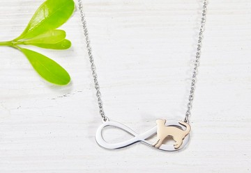 想玩耍的貓項鍊 - 永恆與貓系列-抗敏醫療鋼