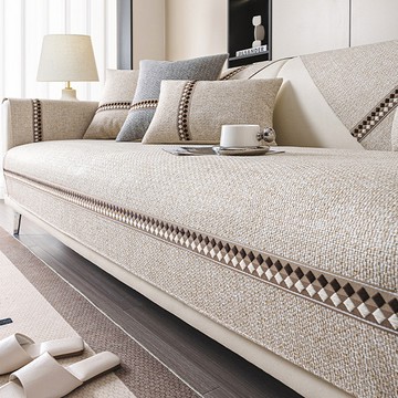 和風棉麻花紋四季用沙發墊