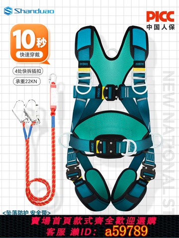 【台灣公司 可打統編】全身五點式安全帶高空作業防墜保險安全繩雙掛鉤緩沖包全套新國標