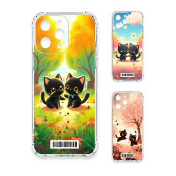 Pixel 10/10 Pro/10a 系列殼 TRON Google Pixel 10/10 Pro 櫻花公園黑色貓咪 四角防摔載具殼 軟殼 手機殼
