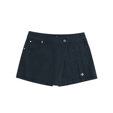 Converse Washed Denim Mid Short 女款 黑色 休閒 短褲 WCH877-023