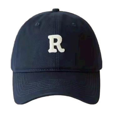 加大R字帽圍棒球帽 棉質彎檐帽  藏青色  帽圍(60~65cm) + 帽檐7.5cm + 寬20cm + 帽深13cm