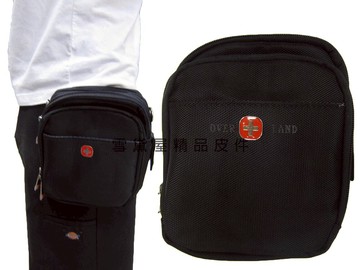 限時 滿3千賺10%點數↘ | ~雪黛屋~OVER-LAND 腰包外掛式大容量二層主袋可6寸手機防水尼龍布材質隨身包工作袋可穿過皮帶外掛多功能T2600