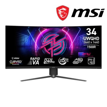 【MSI 微星】346CQRF X24 電競螢幕 (DP/HDMI/Rapid VA/曲面/0.5ms/280Hz/三年保固)