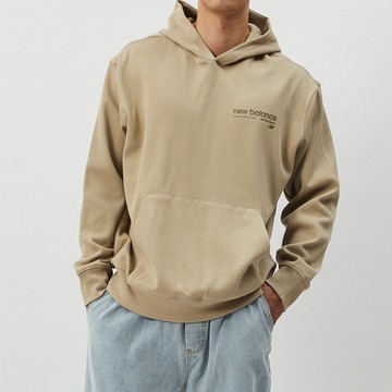 NEW BALANCE SDS 男款 奶茶色 百搭 舒適 連帽 帽T 上衣 運動 休閒 長袖 AMT41331SOT
