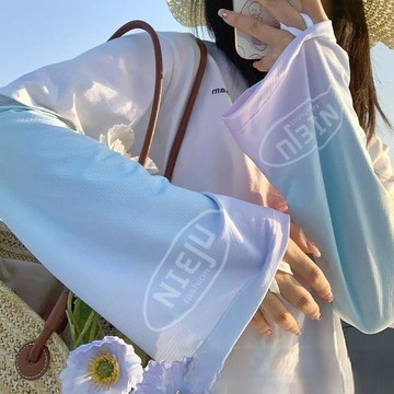 台灣現貨 ✨夏季防嗮 簡約少女心冰袖 防曬 漸變色冰袖 寬鬆潮款 夏季冰爽 臂套 冰絲袖套 防曬袖套 袖套 冰袖