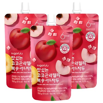 sugarlolo 蒟蒻果凍飲 水蜜桃&李子口味  150g  3個