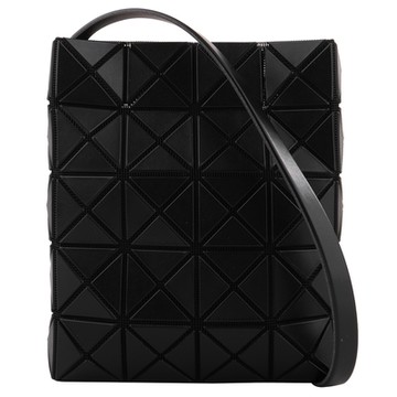 ISSEY MIYAKE  BAOBAO皮質4x5 幾何菱格肩斜背手機包(霧黑)