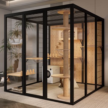 新品上市!!熱門爆品！！全景玻璃貓別墅貓房貓舍大型豪華超大貓籠貓咪房子定制寵物店貓柜