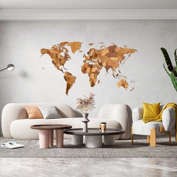 白俄羅斯EWA木質模型-世界地圖_大192x105cm 巧克國度