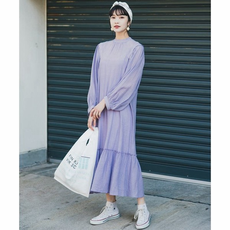 ハコ 気分の上がるかわいげコーデ一直線 軽やか楊柳素材のマキシティアードワンピース 通販 Lineポイント最大0 5 Get Lineショッピング