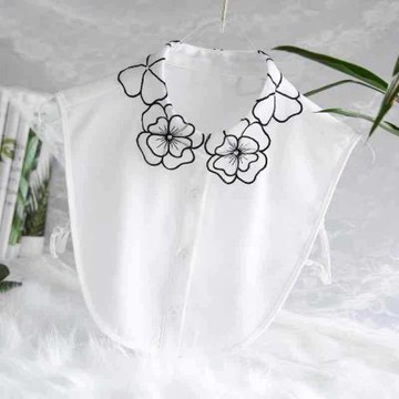 [巴黎精品] 現貨+預購 假領子襯衫領片-網紗花朵釘珠蕾絲女裝配件4色a1gg37