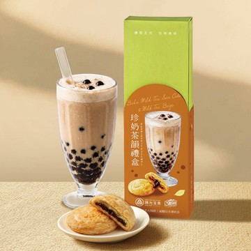 【3點1刻 x 陳允寶泉】珍奶茶韻禮盒 (珍珠奶茶太陽餅x6、減糖日月潭奶茶x6) 三點一刻