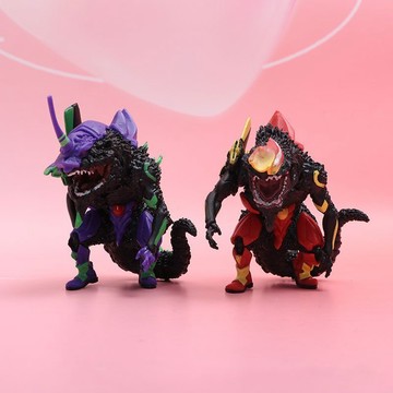 超酷EVA哥斯拉公仔兩件套🕹️EVA哥斯拉覺醒形態手辦 怪獸紅蓮公仔 怪獸哥斯吉拉手辦 機械哥基拉公仔擺件機甲恐龍公仔