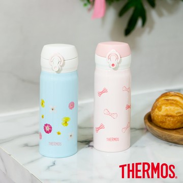 【THERMOS 膳魔師】不鏽鋼真空彈蓋保溫保冷瓶400ml(兩色任選)