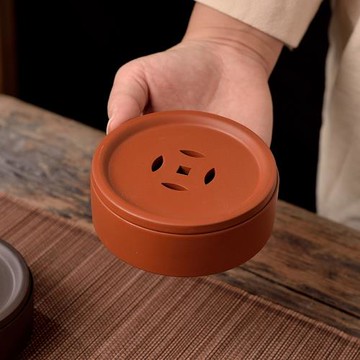 迷你圓形可儲水小壺墊紫砂壺托養壺承托茶盤陶瓷底座茶承功夫茶具