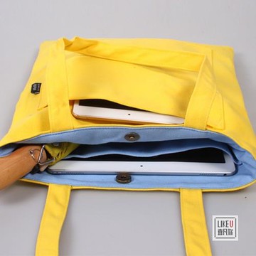 自制純色日式加厚帆布包袋上課書包電腦包文藝簡約百搭手提單肩包