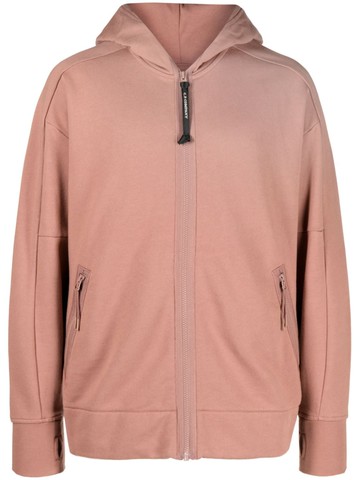 C.P. Company - goggle-detail hood zipped hoodie - men - Cotton - 3XL - Pink