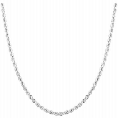 Sterling Silver 2mm diamond cut rope chain necklace- Made In Italy (Silver  30)　並行輸入品