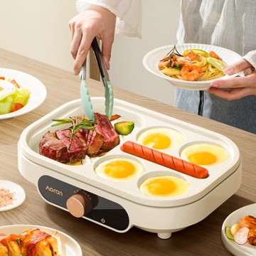 煎雞蛋漢堡機早餐機家用小型平底不粘煎鍋煎餅鍋模具四孔煎蛋神器