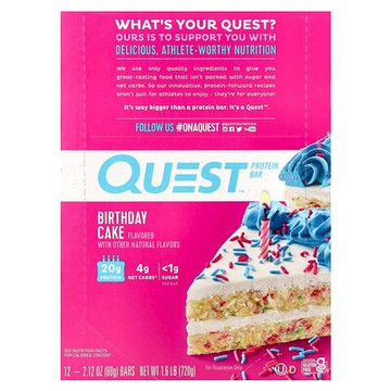 Quest Nutrition, 蛋白棒，生日蛋糕，12 根，每根 2.12 盎司（60 克）