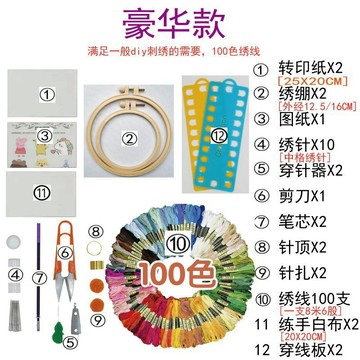 ⭐臺灣出貨🌈免運⭐圖案繡花線手工字母十字繡初學者刺繡衣服diy刺繡工具全套專用線【可開票】