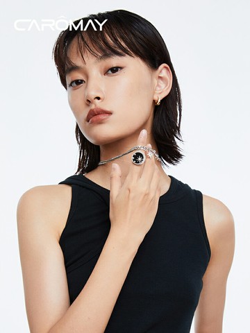 CAROMAY璀璨星輝項鏈女八芒星拼接小眾設計感ins潮個性鎖骨毛衣鏈