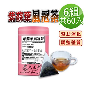 【蔘大王】紫蘇葉風冠茶包X6組（3gX10入/組）破壁快速透味 幫助消化 使排便順暢 忙碌久坐