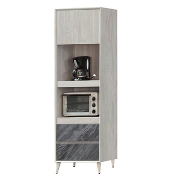 文創集 依卡雅2尺二門二抽拉盤高餐櫃-60x40x200cm免組