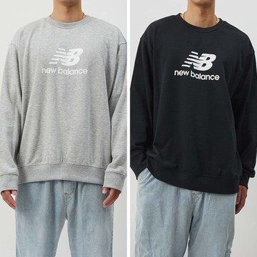 New Balance LOGO 男款 灰色 黑色 圓領 棉質 親膚 舒適 大學T 衛衣 上衣 長袖 MT41500AG/ MT41500BK(多款選)
