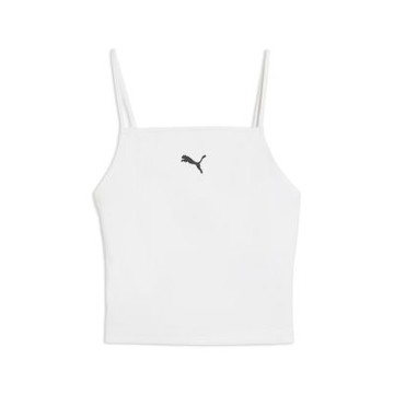 Puma 短版背心 Wardrobe Essentials 羅紋細肩 白 合身 629771-02
