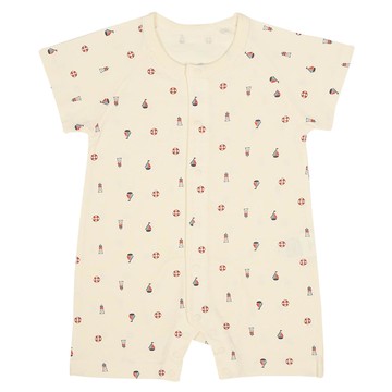 akachan honpo - 短連肩袖兔裝-滿版印花-深藍色