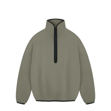 Adidas x Fear of God Athletics Half Zip Clay 半拉鍊 麂皮絨 寬鬆衛衣 卡其 聯名款 高領 IS8776