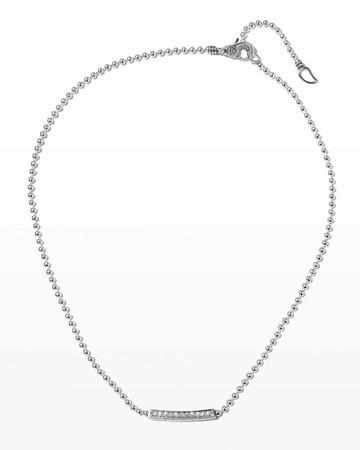 Caviar Spark Diamond Ball-Chain Necklace, 0.28tcw