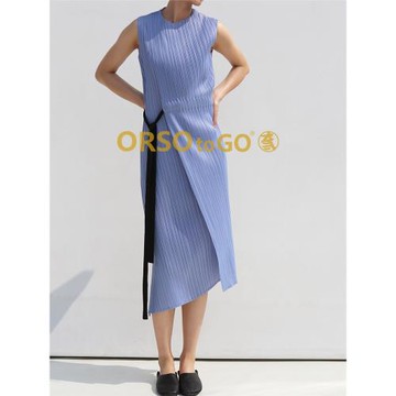 不規則連衣裙子大碼女裝新款開春氣質感穿搭夏季莫蘭迪色收腰修身