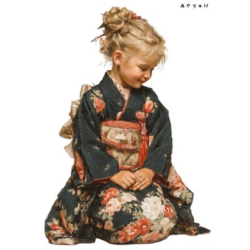 【12月新品4】07-114-0089 人物貼紙 和服復古