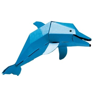 DIY材料 Hacomo 日本製 立體摺紙遊戲 水族館系列 海豚