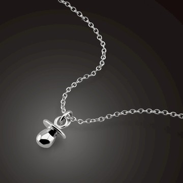 簡約S925銀項鏈女個性小奶嘴吊墜鎖骨鏈日韓學生情侶飾品生日禮物