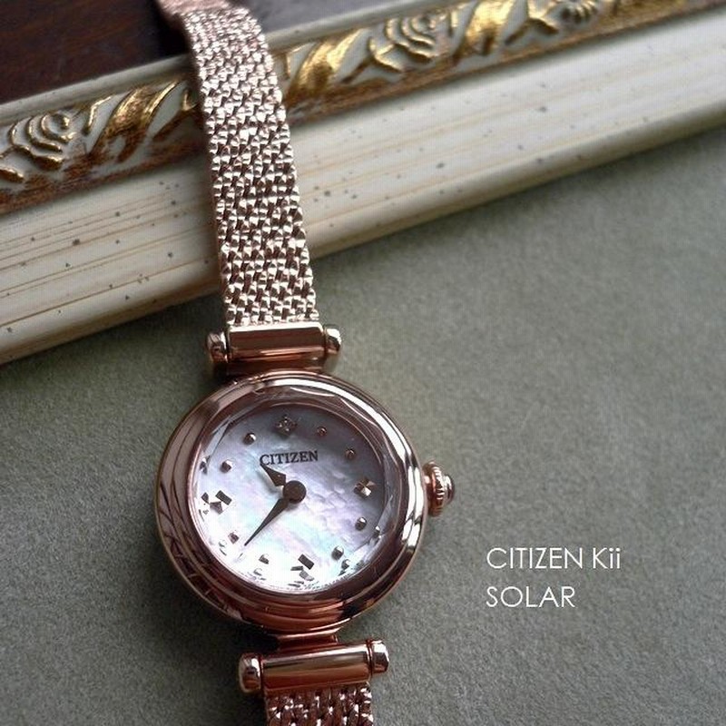 【稼働美品】citizen　Kii：EG7084-52A　ピンクゴールド 限定品 ノベルティ CITIZEN シチズン Kii キー メッシュバンド ソーラー