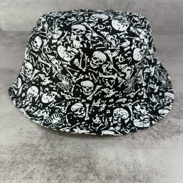 《Urban當天出貨》 Stussy漁夫帽 黑底白骷髏 防曬登山 遮陽 Hat 釣魚 露營 uv漁夫帽