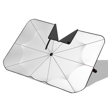 GMZ MOTORS 傘型遮陽板防撞墊後擋風玻璃型  展開: 1300 x 770 mm  銀色 + 黑色  1個