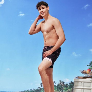 surfcuz男士速干可下水5.5英寸彈力2in1運動帶內襯二合一沙灘褲