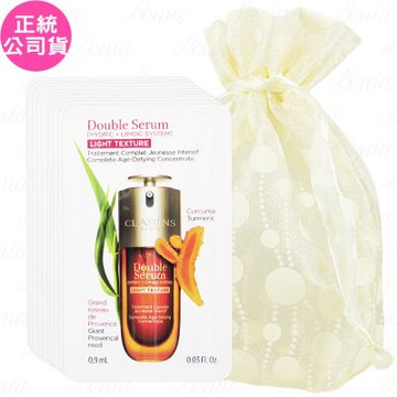 CLARINS 克蘭詩 黃金雙萃精華-清爽版(0.9ml)*10旅行袋組(公司貨)