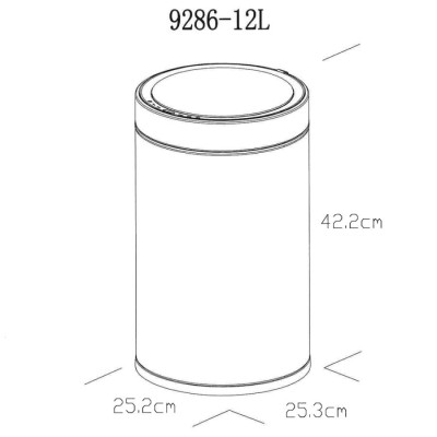 EKO JAPAN ドコX充電式センサービン EK9286RO-12L-MT | φ25x42.0cm