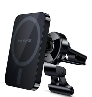 強強滾優選~【ikanolife】簡約磁吸車用無線充電座(出風口夾式)適用iPhone12以上_MN02P黑